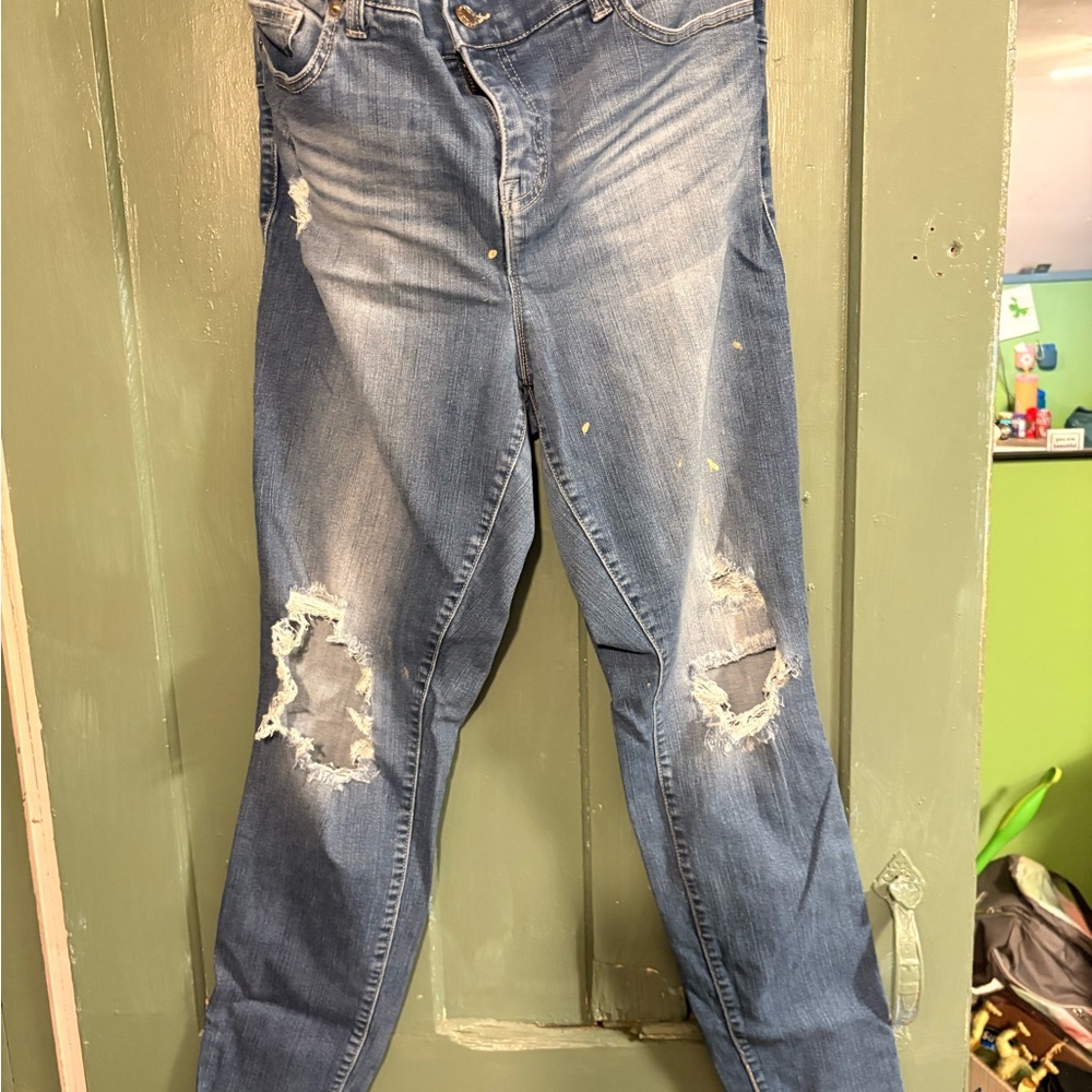 Torrid Blue Distressed Denim Jeans